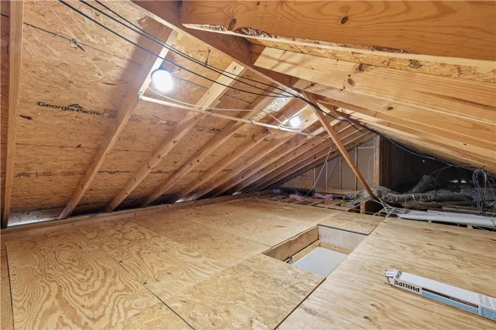 An expansive floored attic space offers abundant potential for storage.