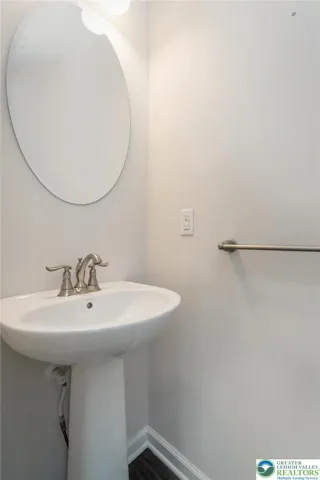 Powder room off living room
