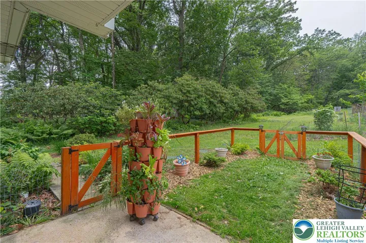Back patio fenced in for pets