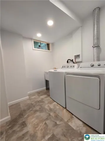 Laundry room in basement