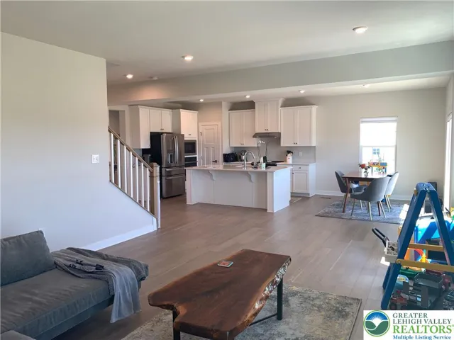 Lots of recessed lighting and lots of natural light