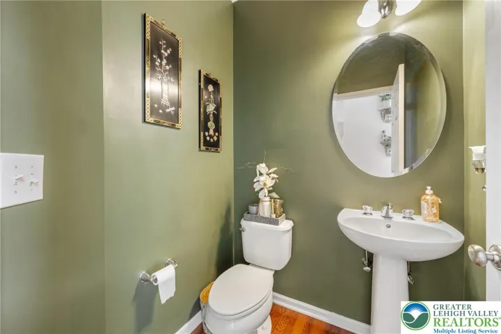 Powder bathroom on first level