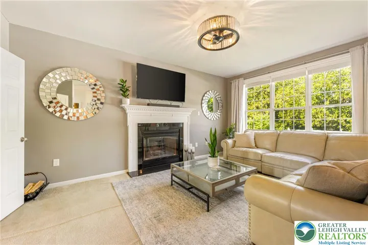 Family room with fireplace