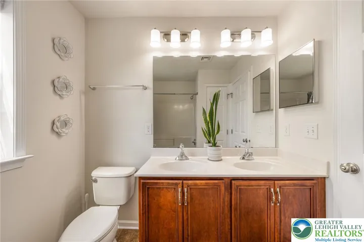 Sunny hallway bathroom