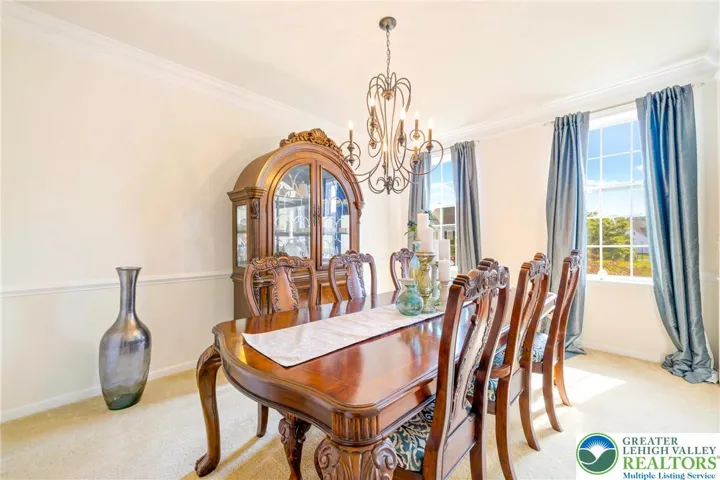 Sunny dining room in the front of the home