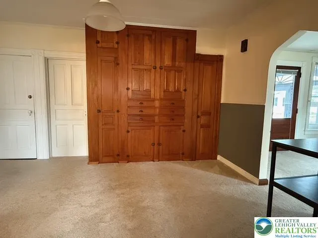 dining room with built in hutch cabinet