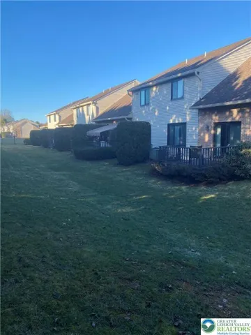 Tree lined back yard