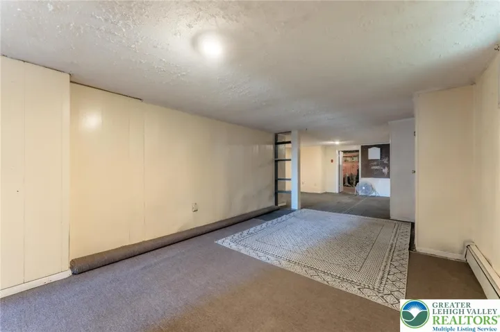 Family room in basement