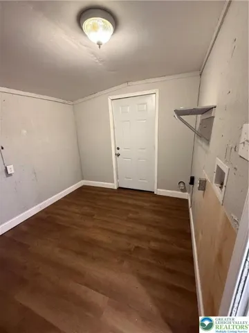 Mudroom with front and rear yard entrance.