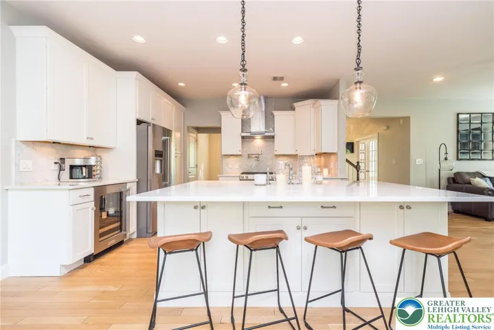 Remodeled kitchen. Large island with seating