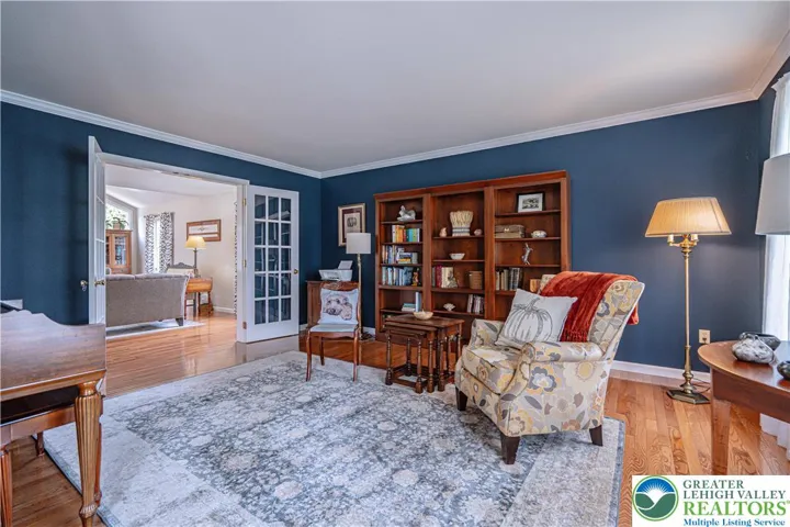 Living Room w/French doors to Fam Rm