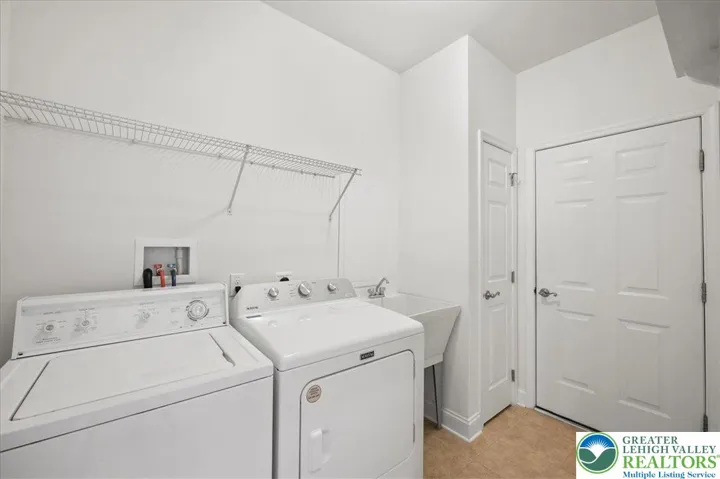 Laundry room leads to garage