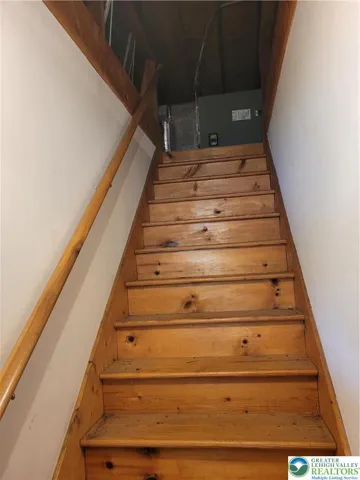 Stairway into attic storage
