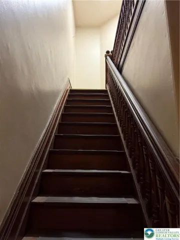 Stairs from front door to apartment