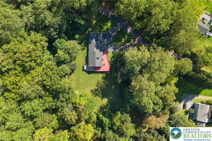 Aerial overhead view