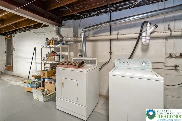 Basement laundry area