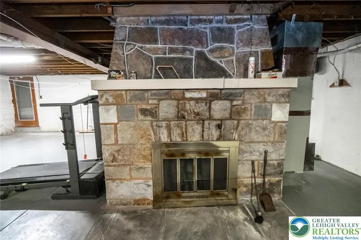 Basement fireplace