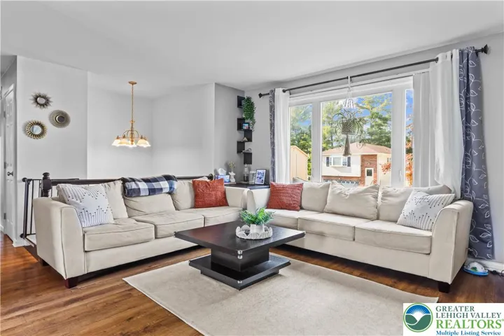 Living room with bay window