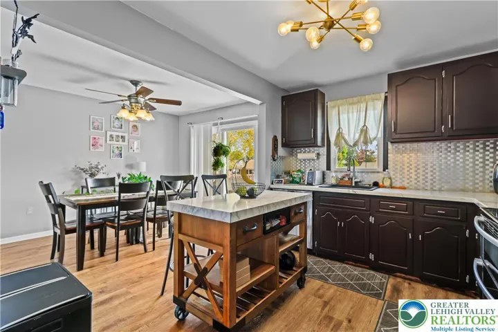 Kitchen into dining room