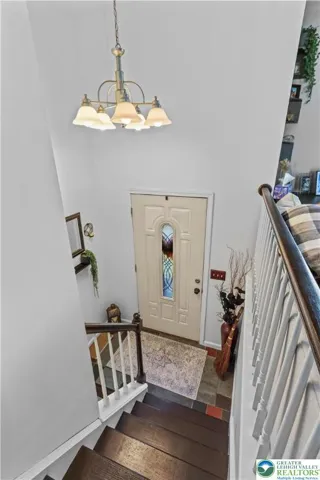 Top of steps to front door