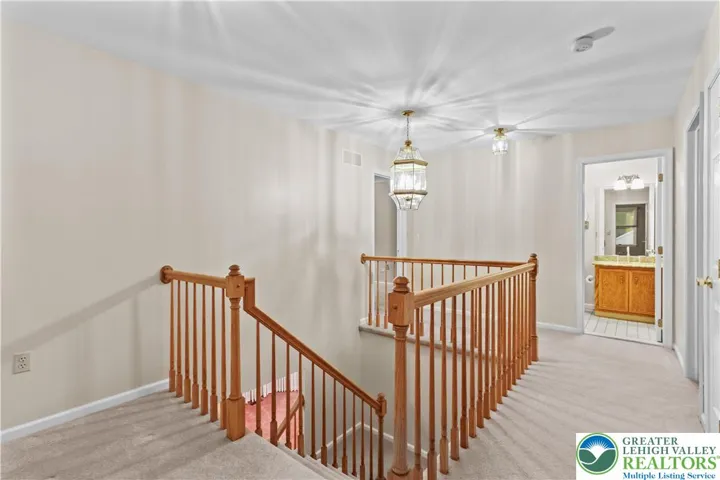 Functional Second Floor Foyer has comfortable space to access bedrooms & 2nd Full Bath