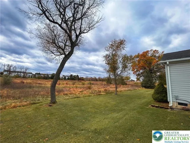 Private backyard as there is no development behind the home