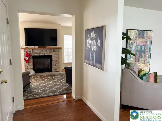 Family room with gas fireplace