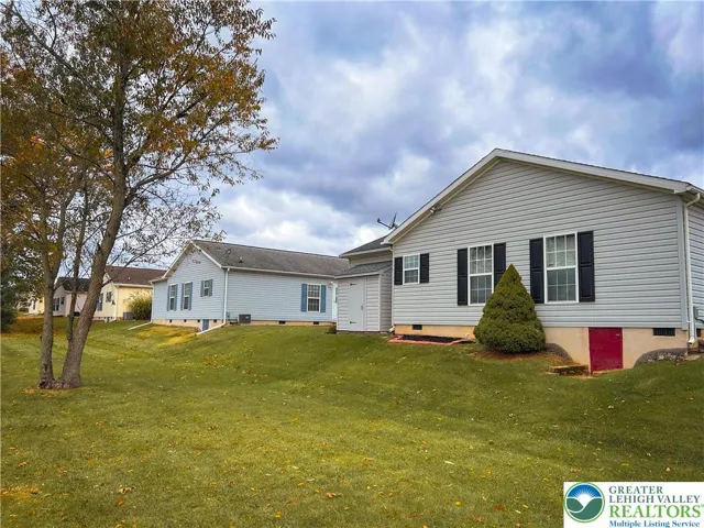 Gently sloping backyard