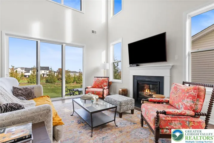 Two Story Great Room with Natural Gas Fireplace