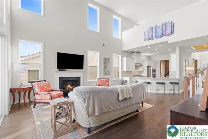 Two Story Great Room with Natural Gas Fireplace