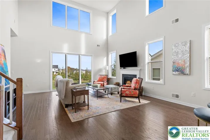 Two Story Great Room with Natural Gas Fireplace