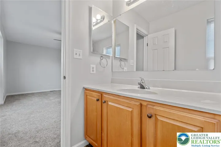 Single vanity, but lots of mirrors