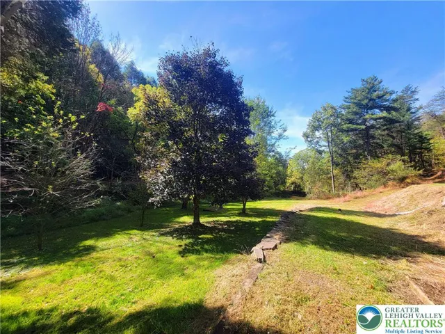 View from porch facing pond