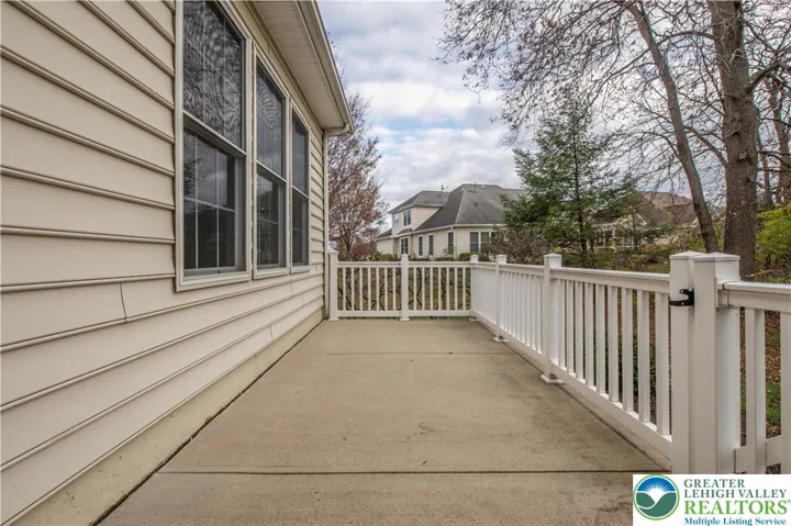Vinyl fencing around the patio