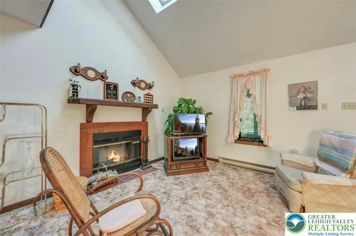 Tile Faced Wood-Burning Fireplace