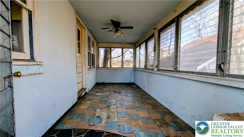 Side porch between home and garage