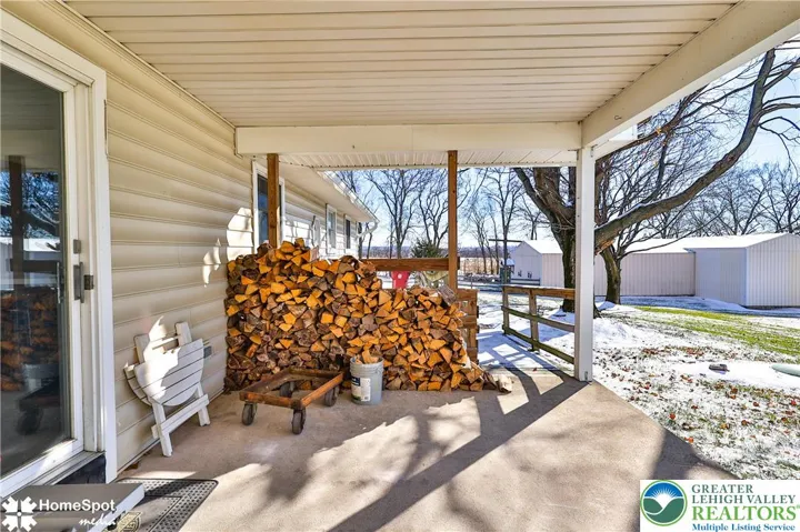Apt - Patio and View of Pole Barn