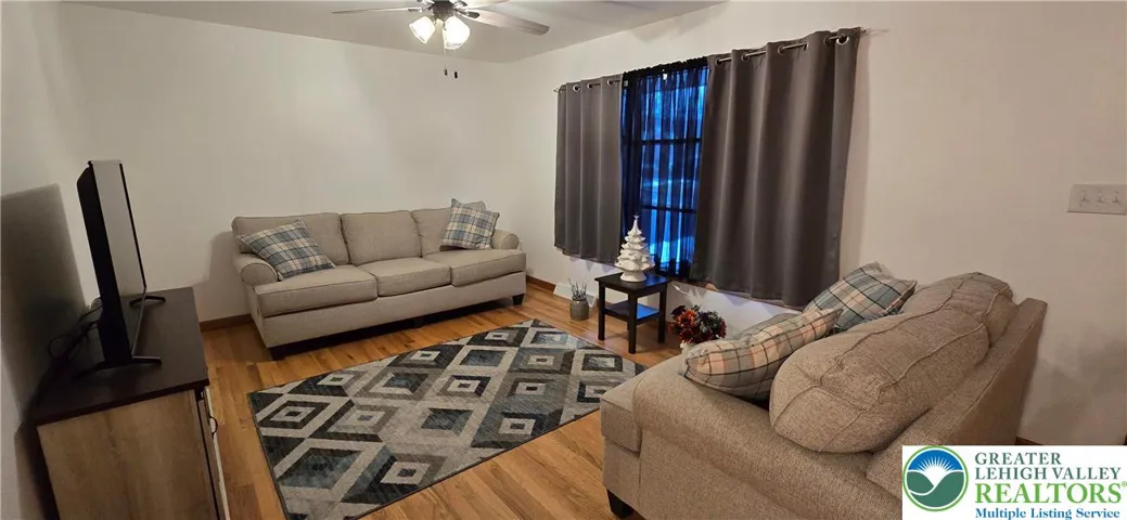 Living room with beautiful hardwood floors