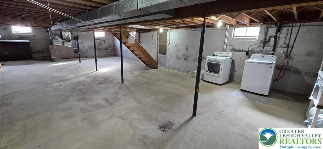 Large Full Basement with bilco to yard