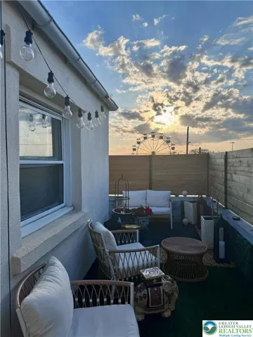 Rooftop balcony in summertime