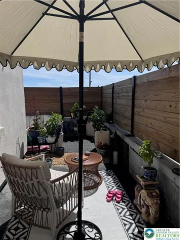 Rooftop balcony in summertime