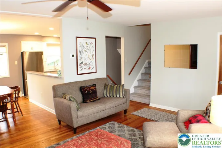 Living room flows into Dining room