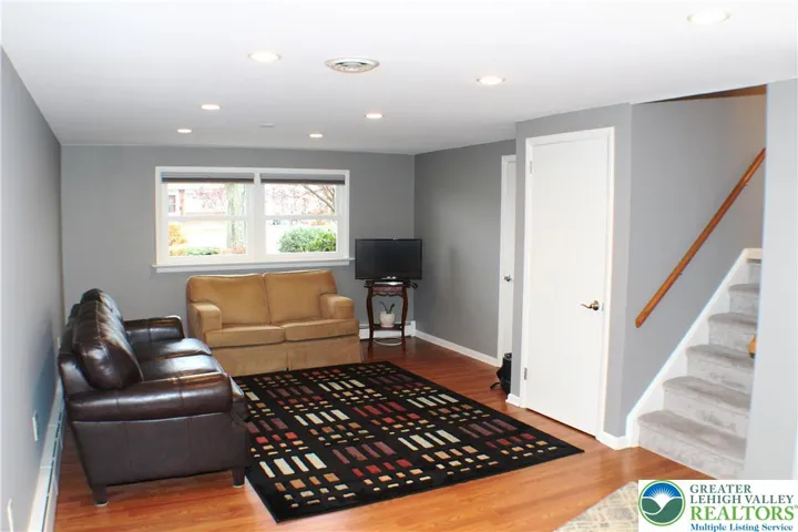 The Family room on the lower / garage level