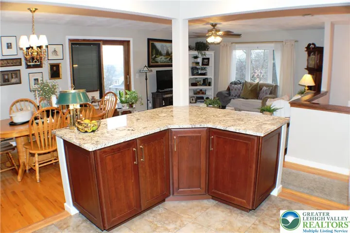 Storage below island counters