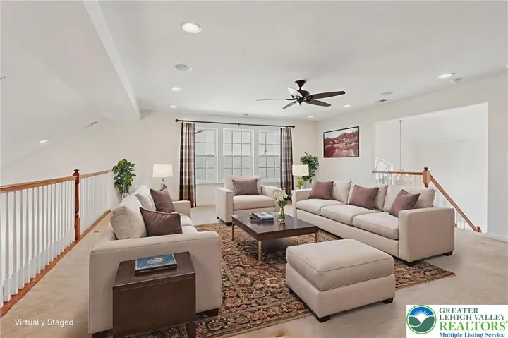 Virtually Staged Loft FR/Rec room on second floor