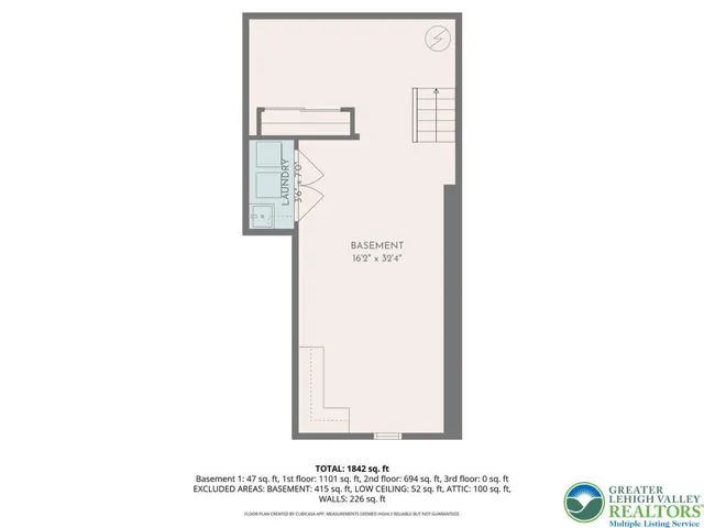 Finished basement  *room sizes estimated