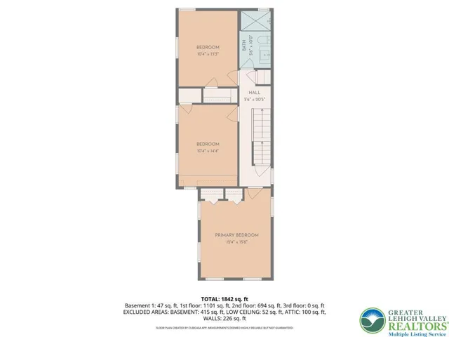 Second floor  *room sizes estimated