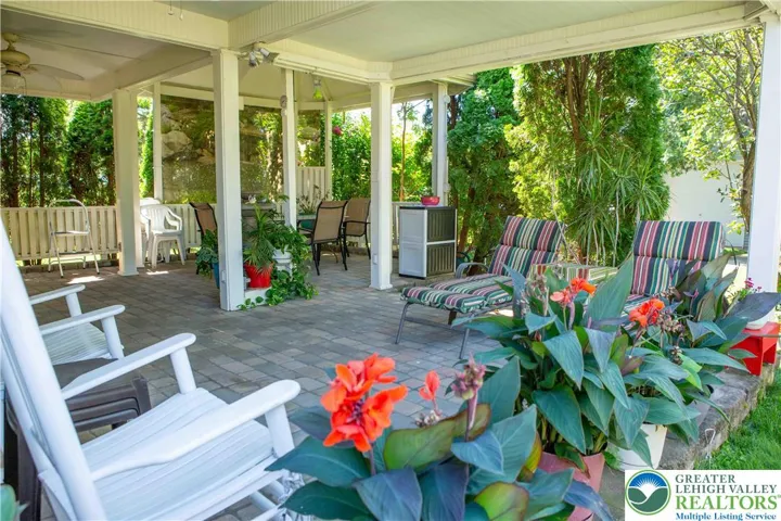 WOW! So much to see in this covered patio area!