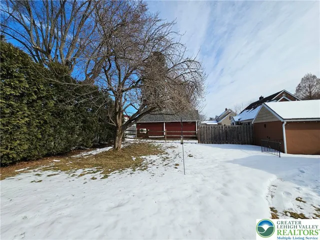rear yard toward garage