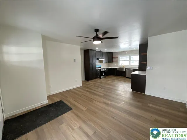 Living Room View into the kitchen